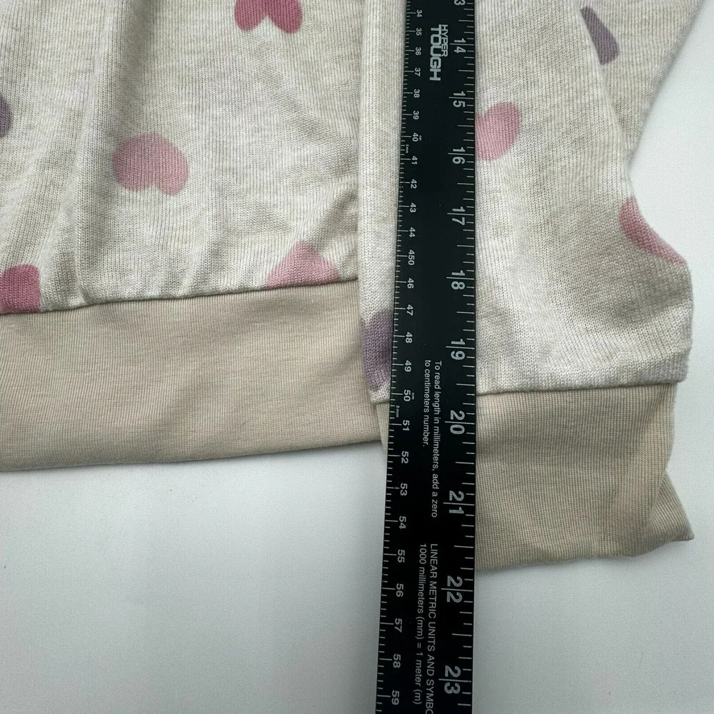 RACHEL‎ ROY | Women's Large Pink Purple Hearts light sweatshirt top cozy soft